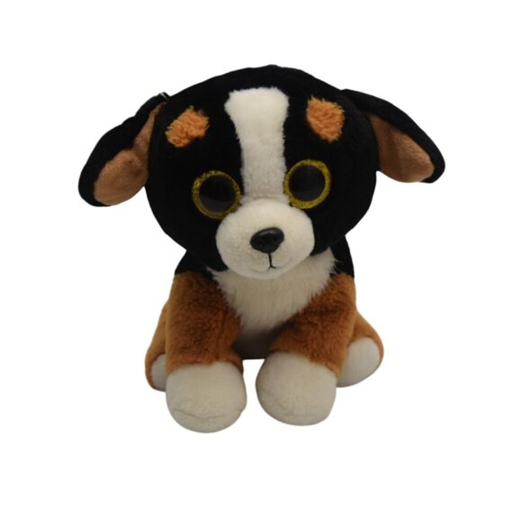 Ty Beanie Babies Roscoe Plush Dog Black Brown Stuffed Animal Toy - Picture 1 of 5